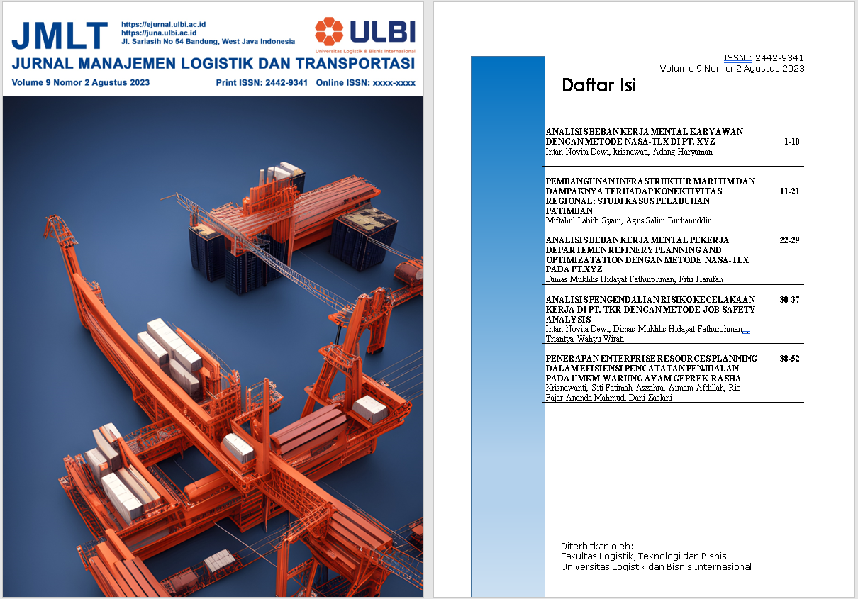 					Lihat Vol 9 No 2 (2023): Jurnal Manajemen Logistik dan Transportasi
				